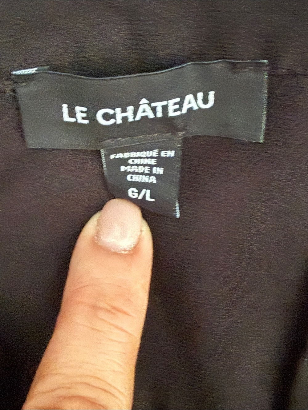 Le Château Black Floral Tunic Blouse 3/4 Sleeve Size L - Picture 2 of 5